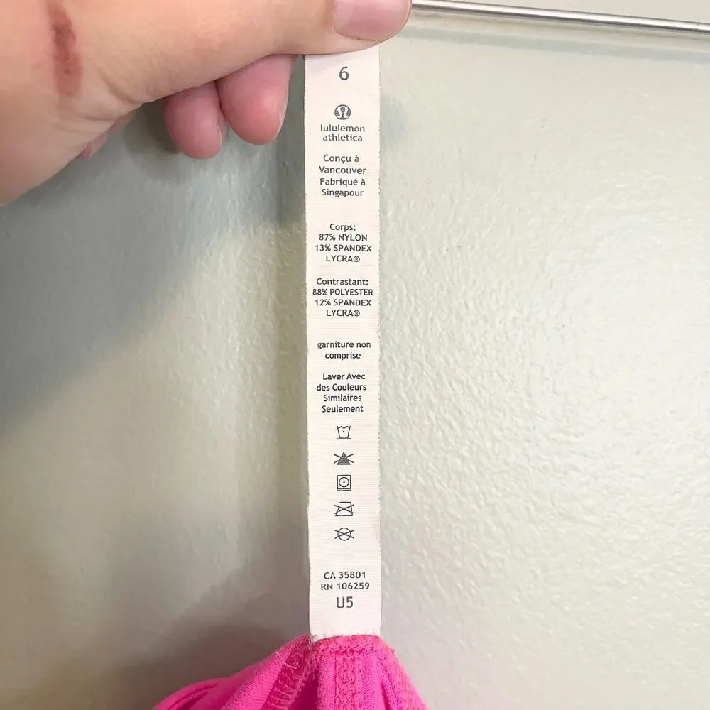 Lululemon Power Flow Leggings Size 6 Pink Capri Yoga Workout Train Activewear